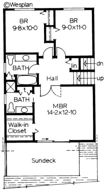 Second Floor Plan for House Plan #200718