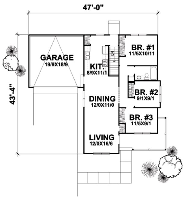 Main Floor Plan for House Plan #292103