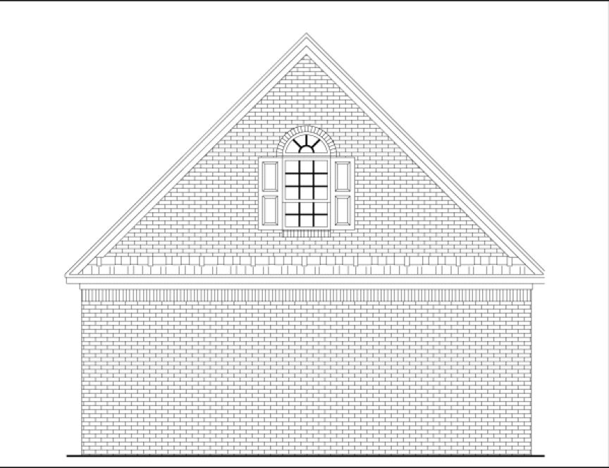 Rear Elevation for House Plan #213001