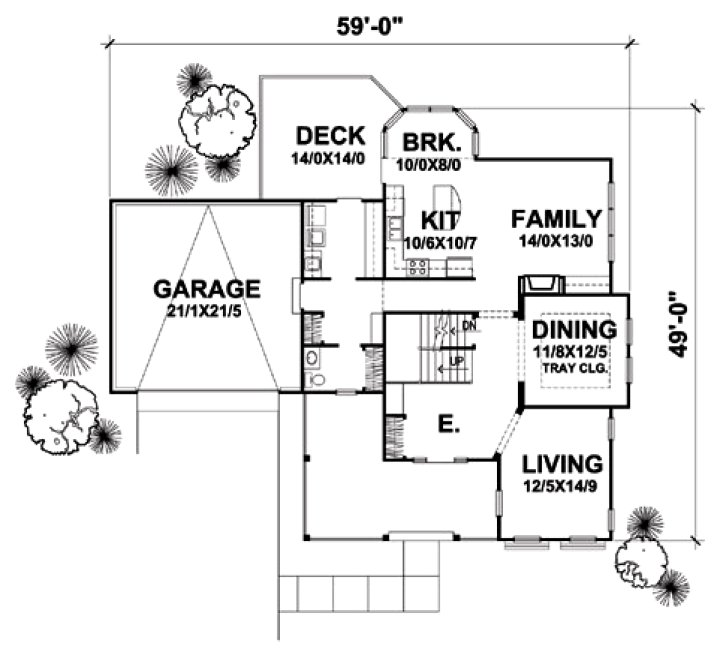 Main Floor Plan for House Plan #296103