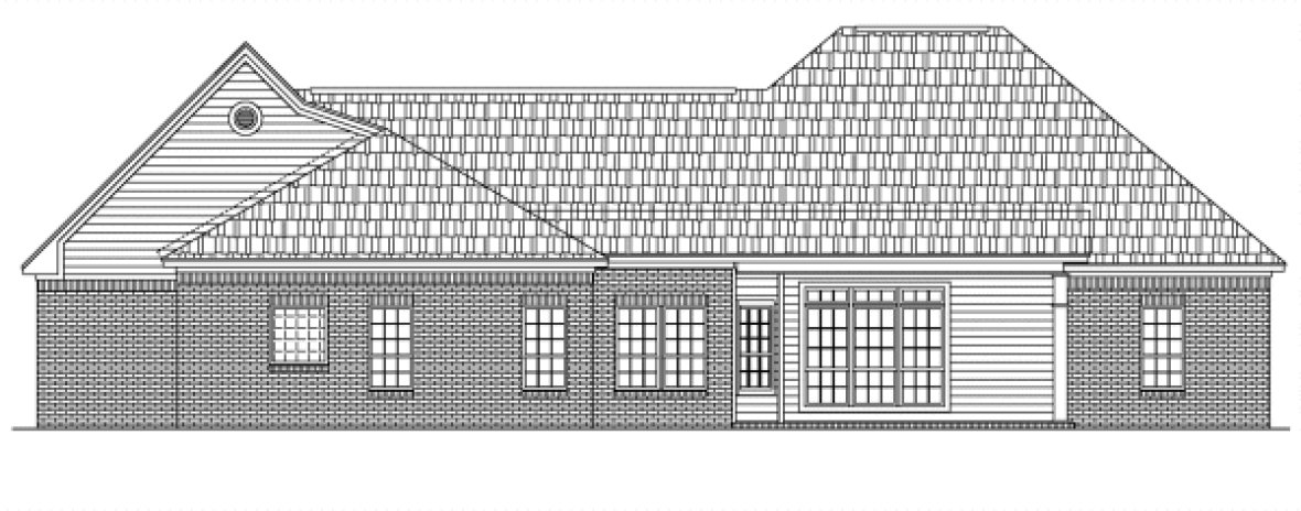Rear Elevation for House Plan #217022