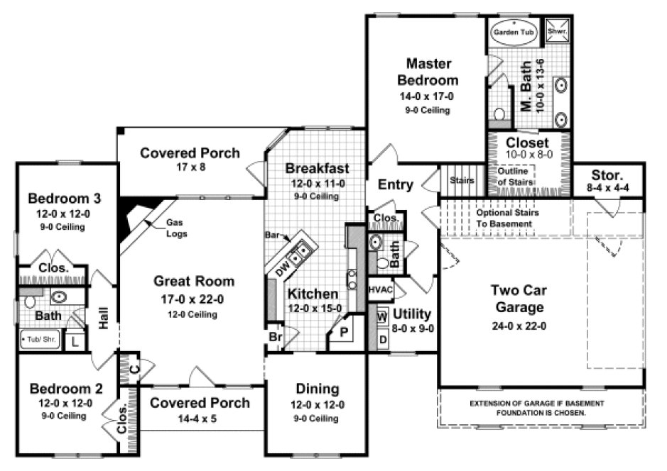 Main Floor Plan for House Plan #217022