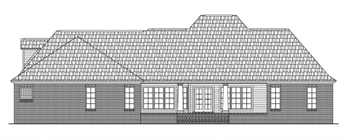 Rear Elevation for House Plan #211059