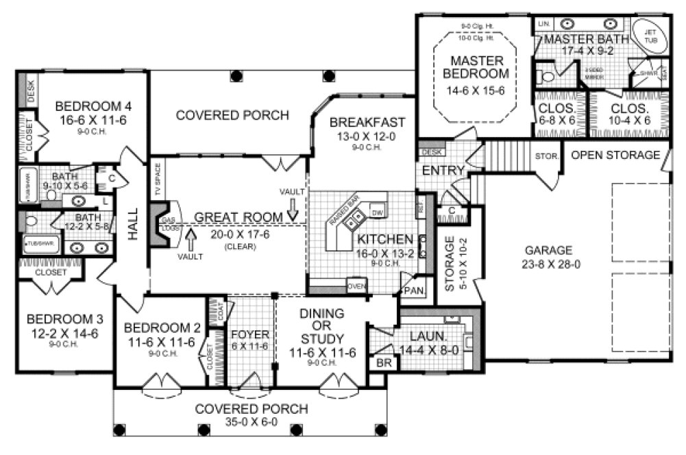 Main Floor Plan for House Plan #211059