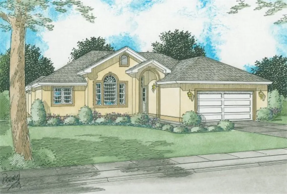 Full Rendering for House Plan #201614