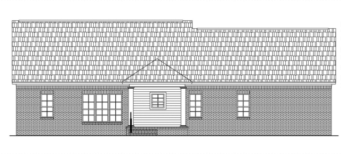 Rear Elevation for House Plan #213081