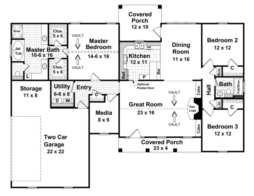 Main Floor Plan for House Plan #213081