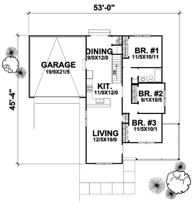 Main Floor Plan for House Plan #298103