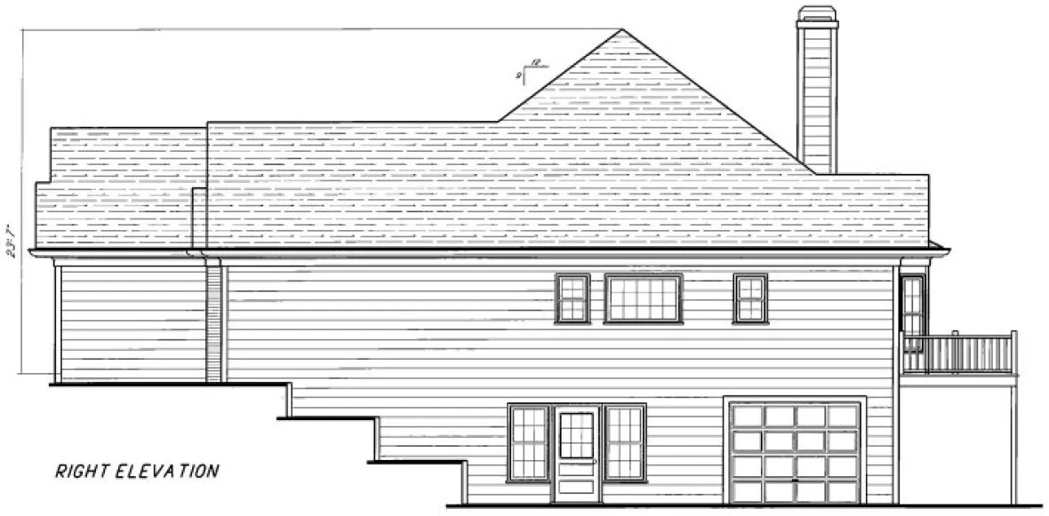 Right Elevation for House Plan #120481