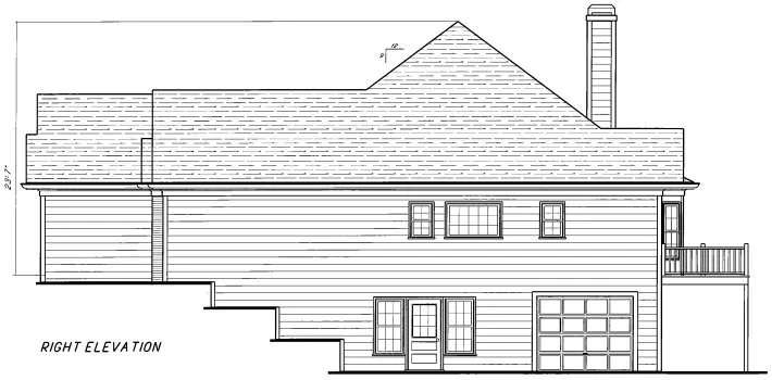 Right Elevation for House Plan #120481