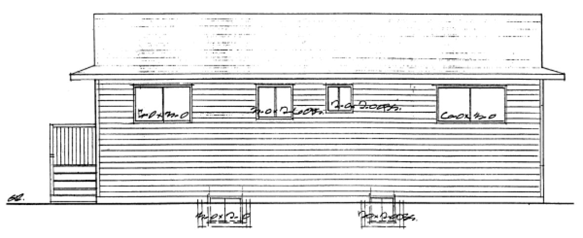 Rear Elevation for House Plan #222161