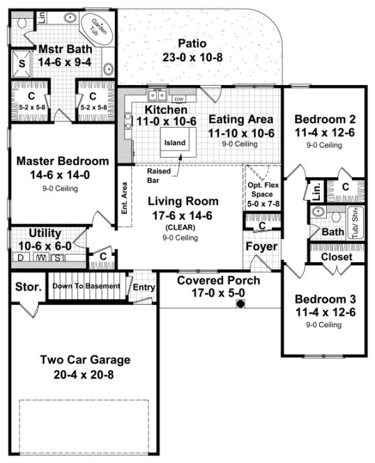 Main Floor Plan for House Plan #215261