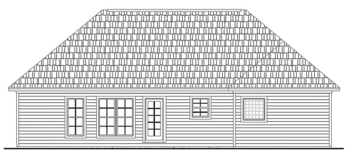Rear Elevation for House Plan #216061