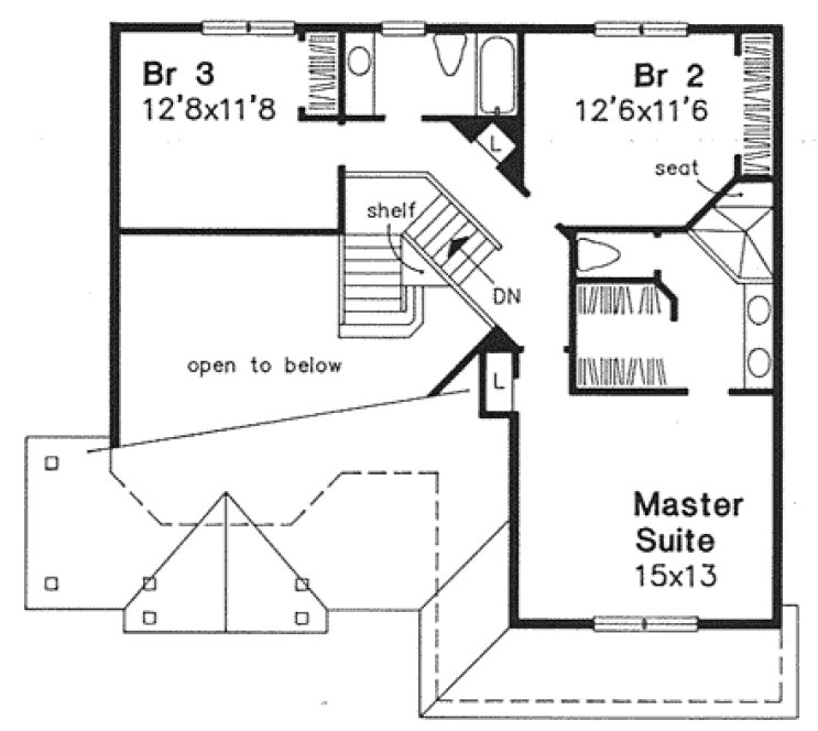 Second Floor Plan for House Plan #299206