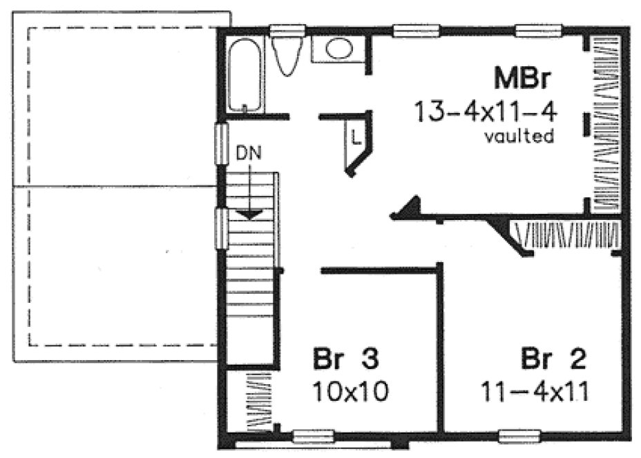 Second Floor Plan for House Plan #297029