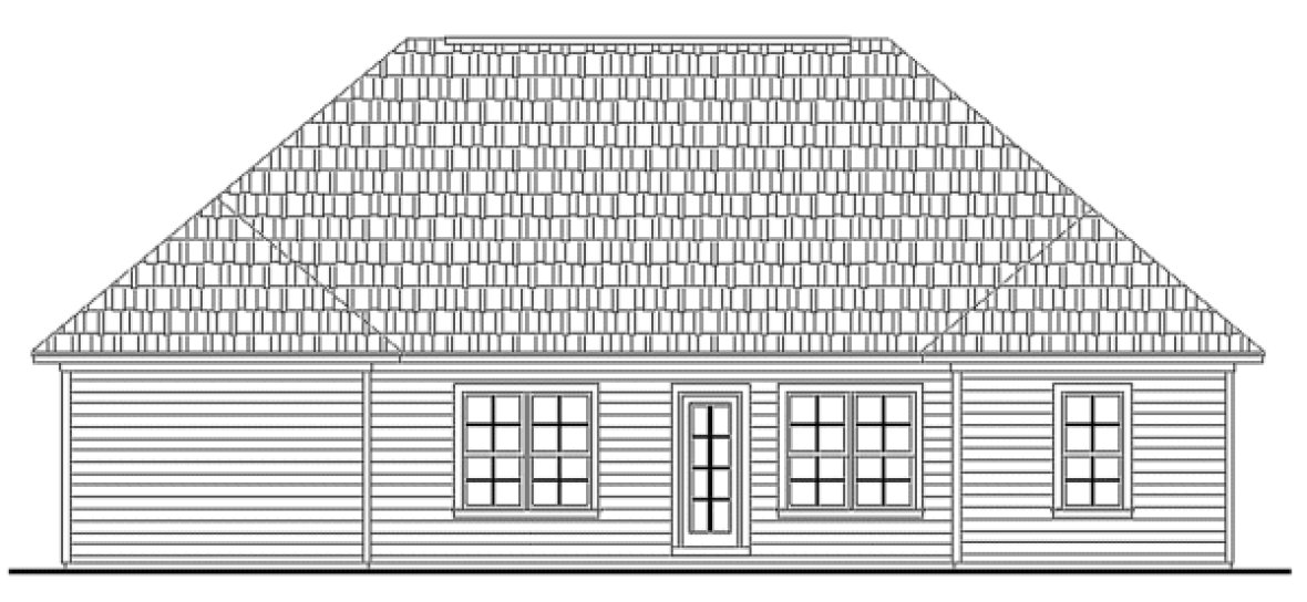 Rear Elevation for House Plan #214061