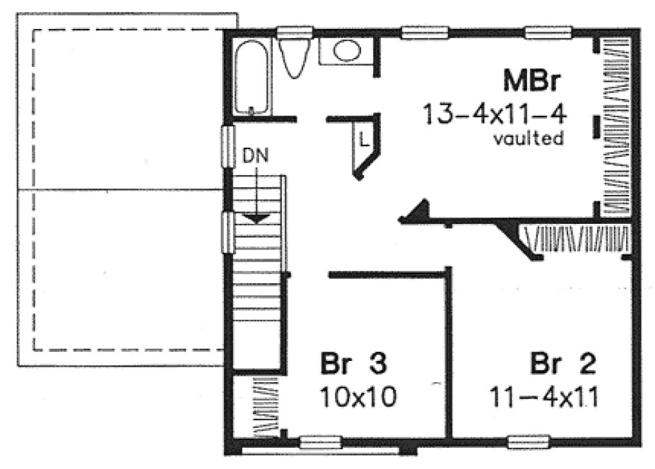 Second Floor Plan for House Plan #298029