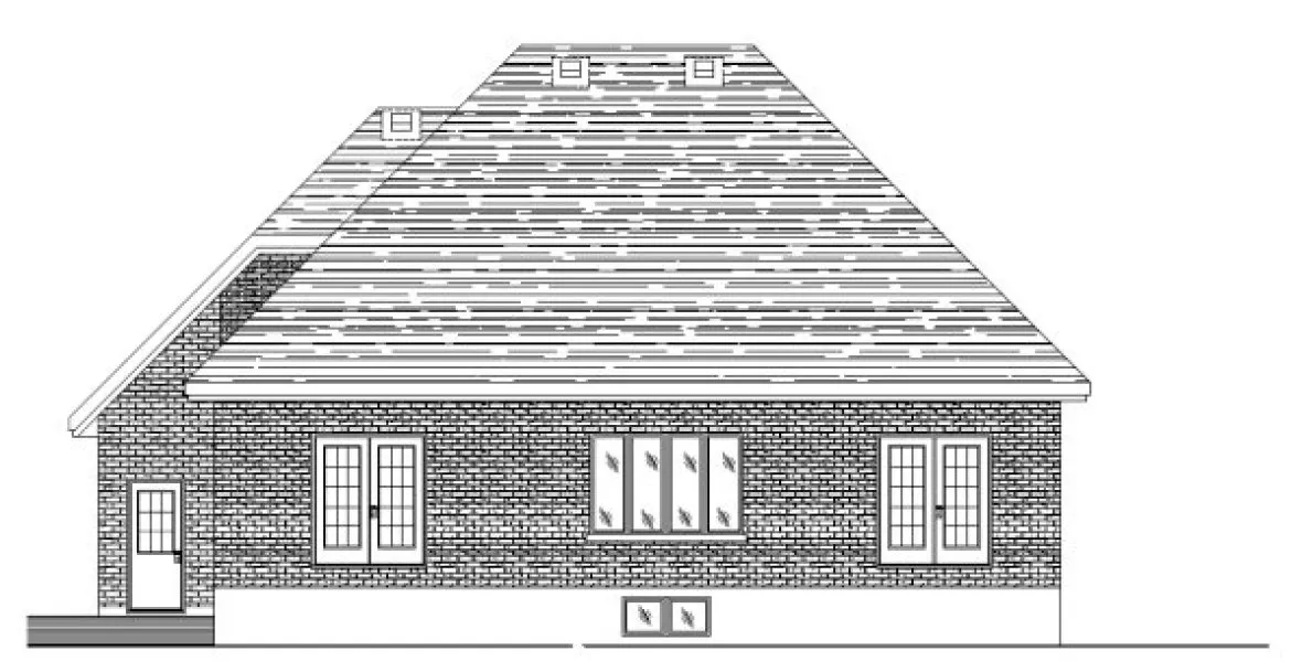 Rear Elevation for House Plan #420306