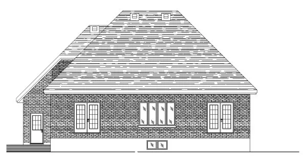 Rear Elevation for House Plan #420306