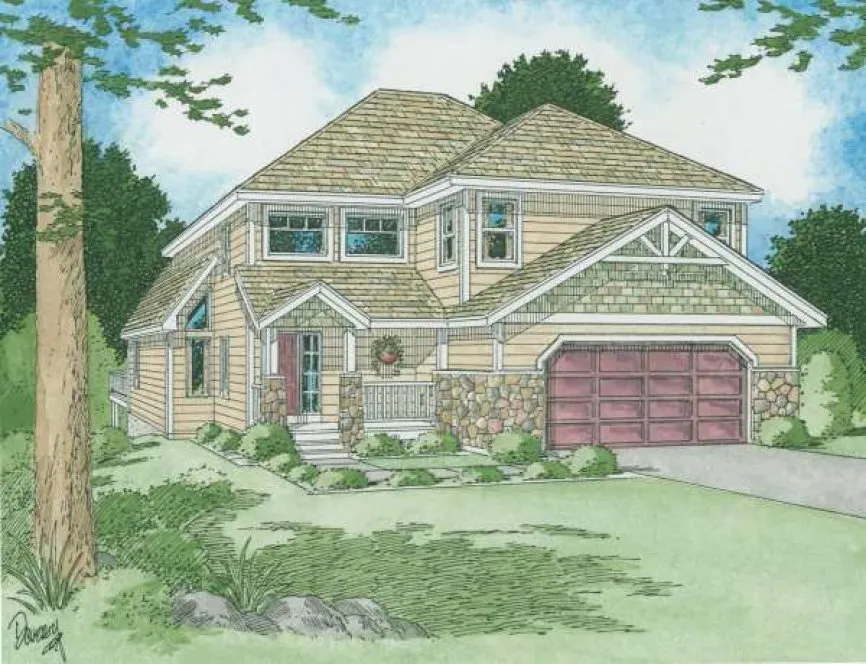 Full Rendering for House Plan #201595