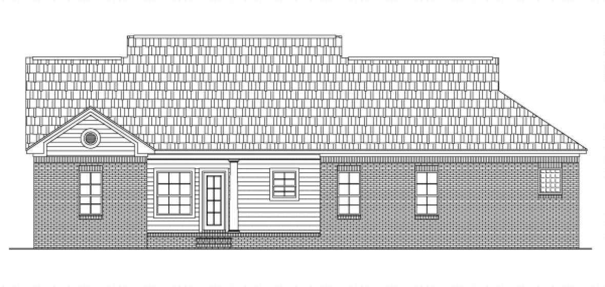 Rear Elevation for House Plan #210051