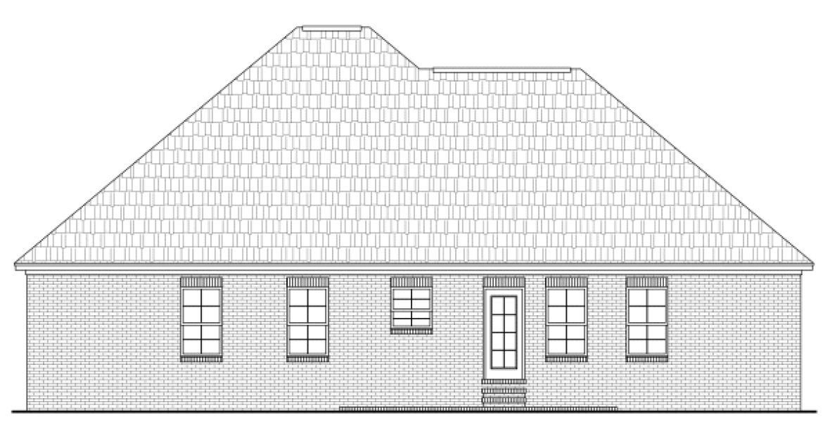 Rear Elevation for House Plan #213051