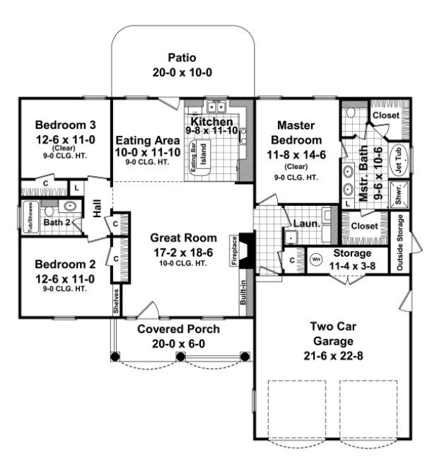 Main Floor Plan for House Plan #213051