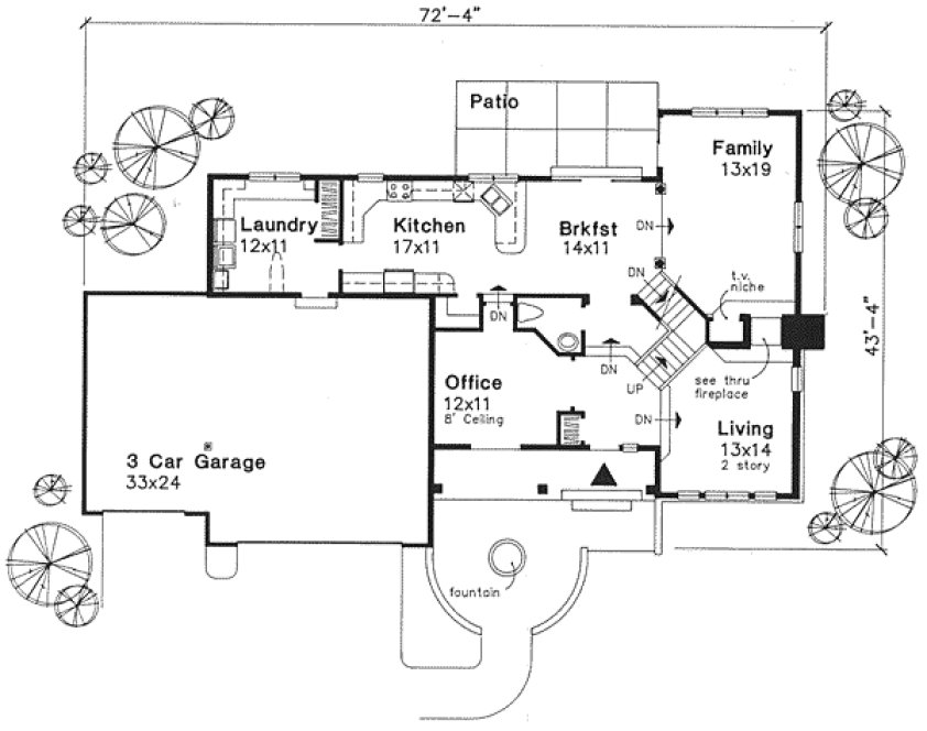 Main Floor Plan for House Plan #291129