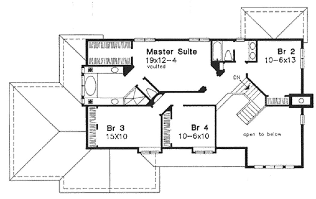 Second Floor Plan for House Plan #291129