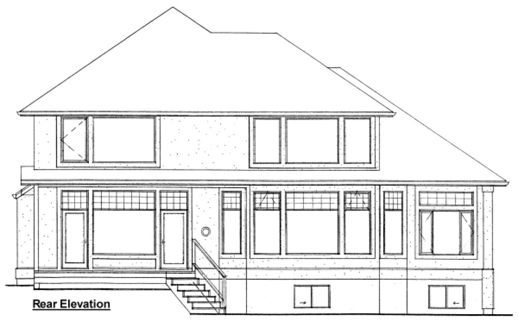 Rear Elevation for House Plan #201563