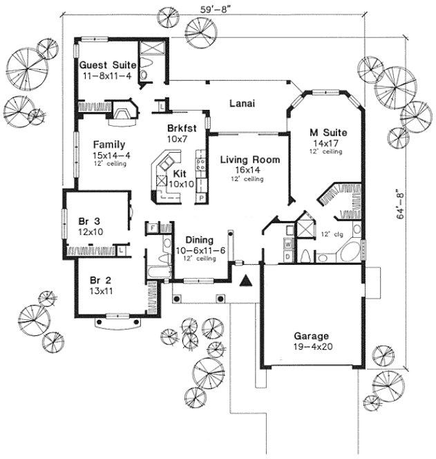 Main Floor Plan for House Plan #292129
