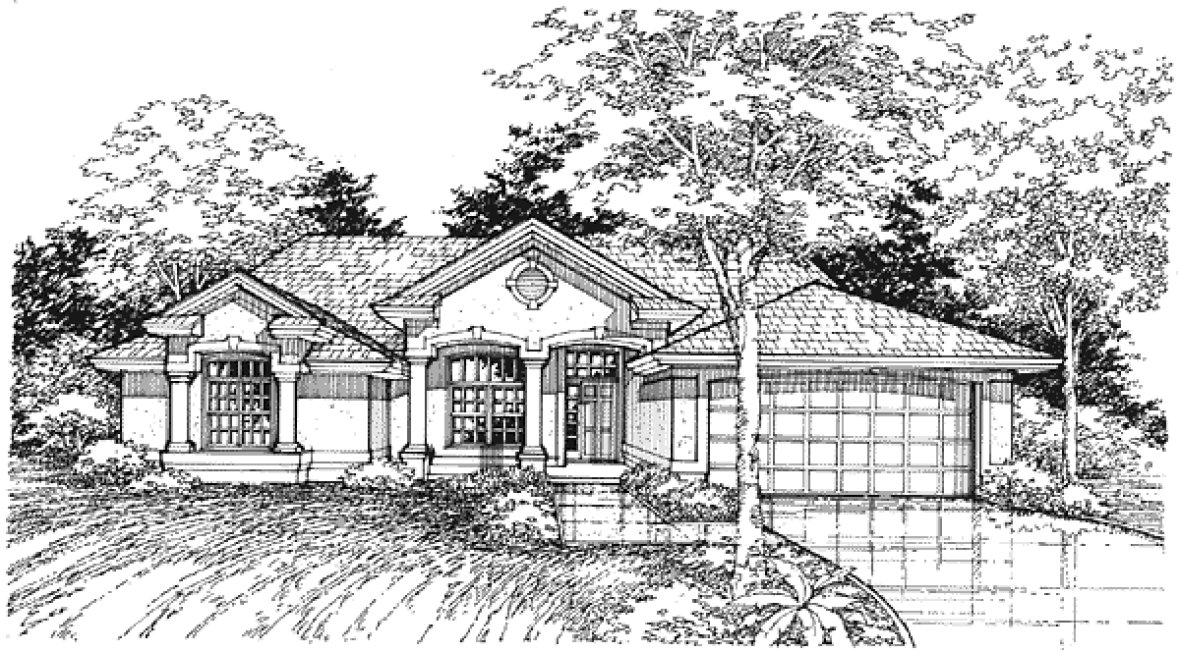 Full Rendering for House Plan #292129