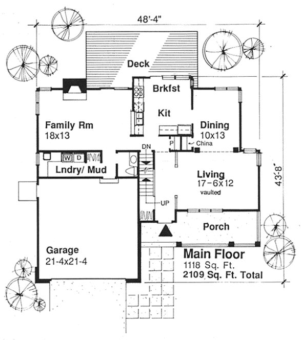 Main Floor Plan for House Plan #295129