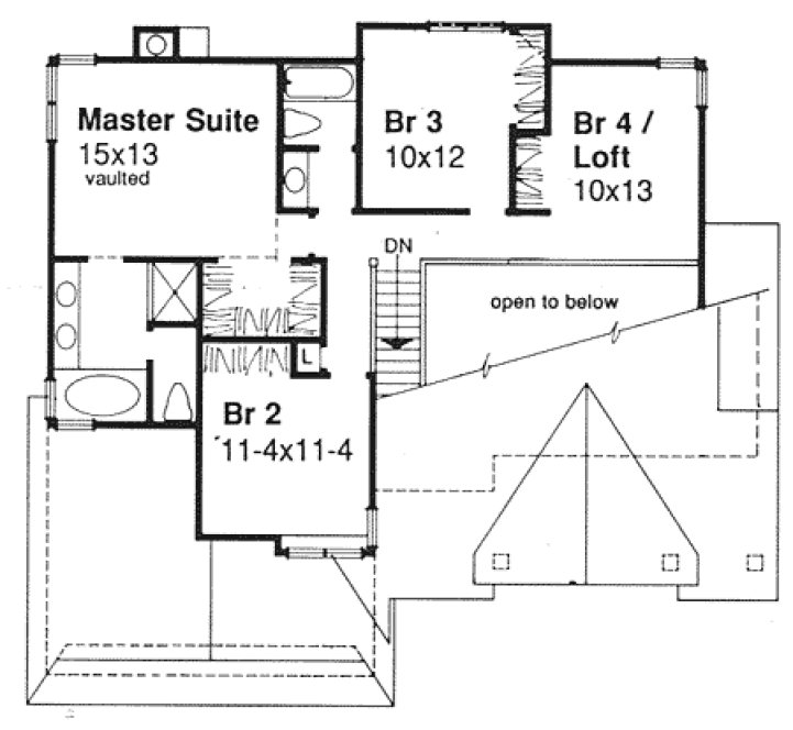 Second Floor Plan for House Plan #295129