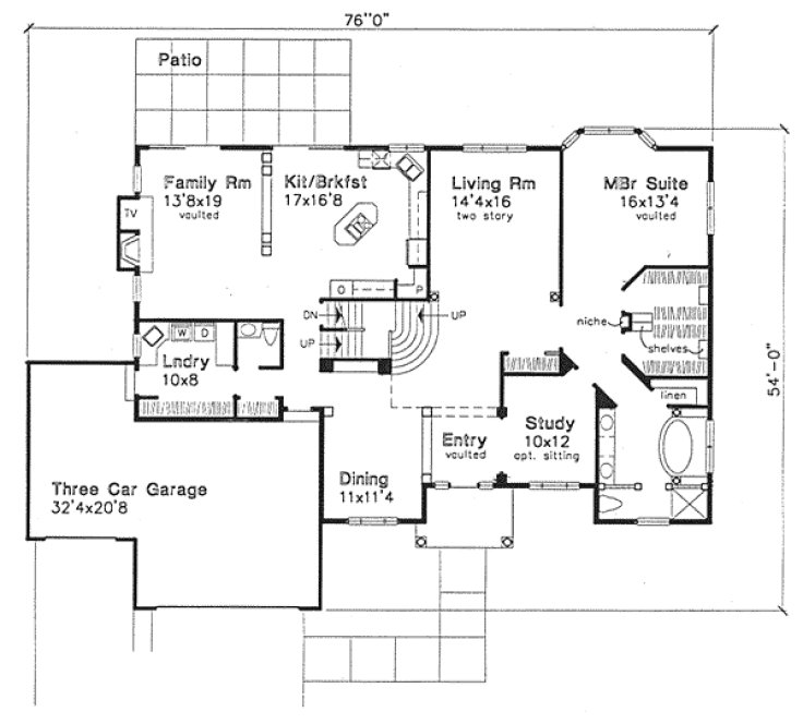 Main Floor Plan for House Plan #298129