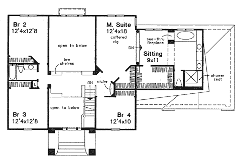 Second Floor Plan for House Plan #294229