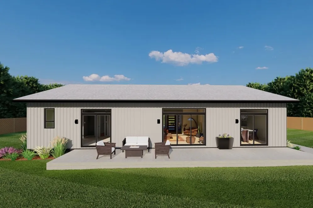 Rear Elevation for House Plan #200225