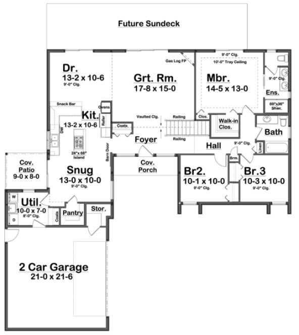 Main Floor Plan for House Plan #200225