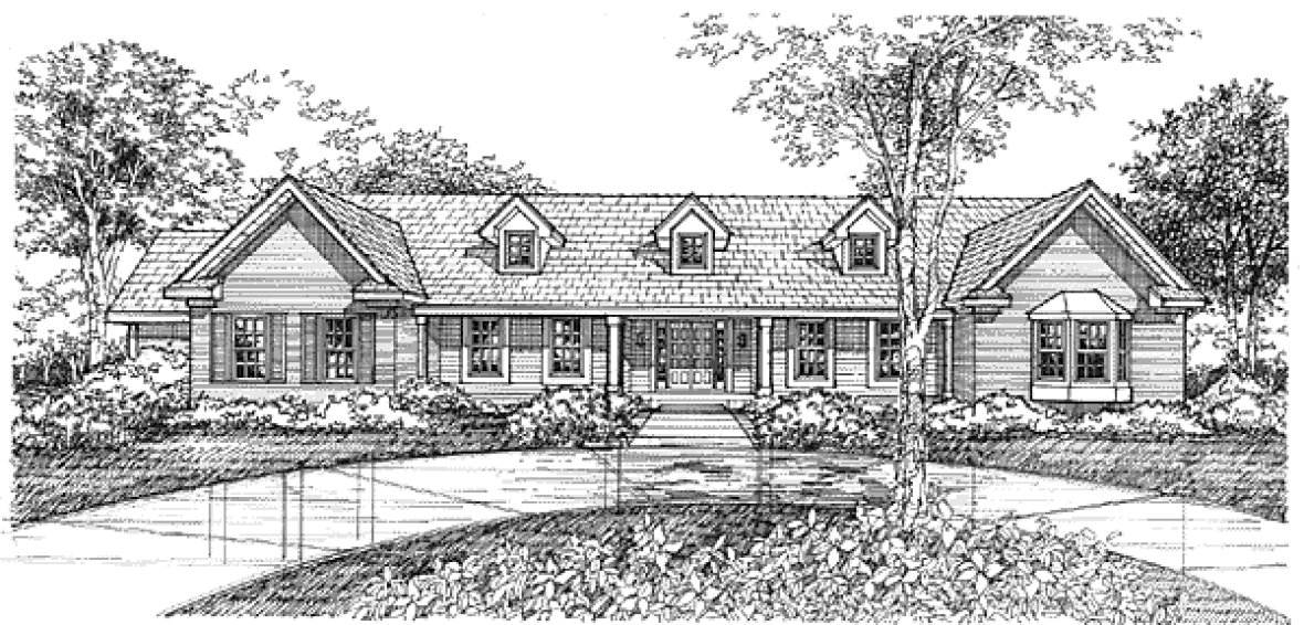 Full Rendering for House Plan #299329