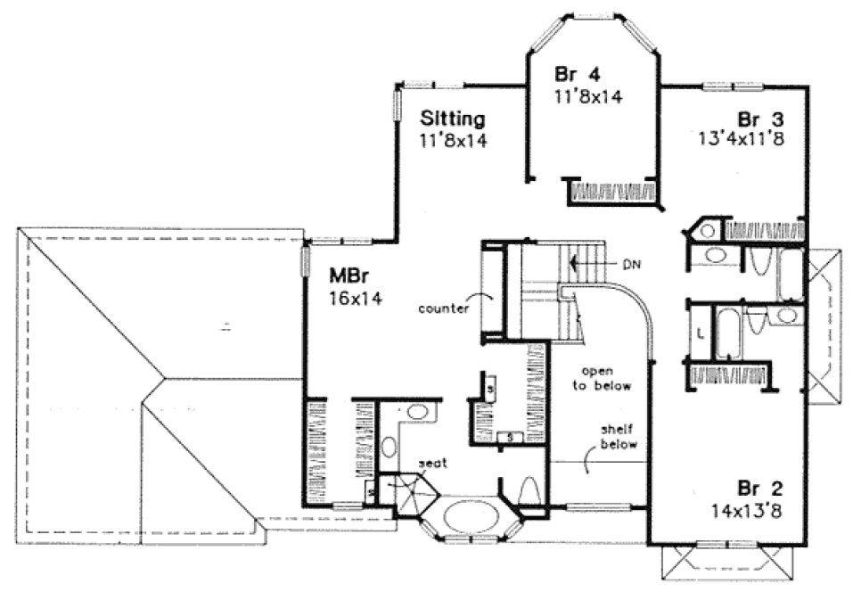 Second Floor Plan for House Plan #291429