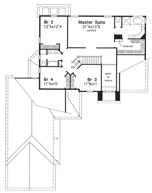 Second Floor Plan for House Plan #291039