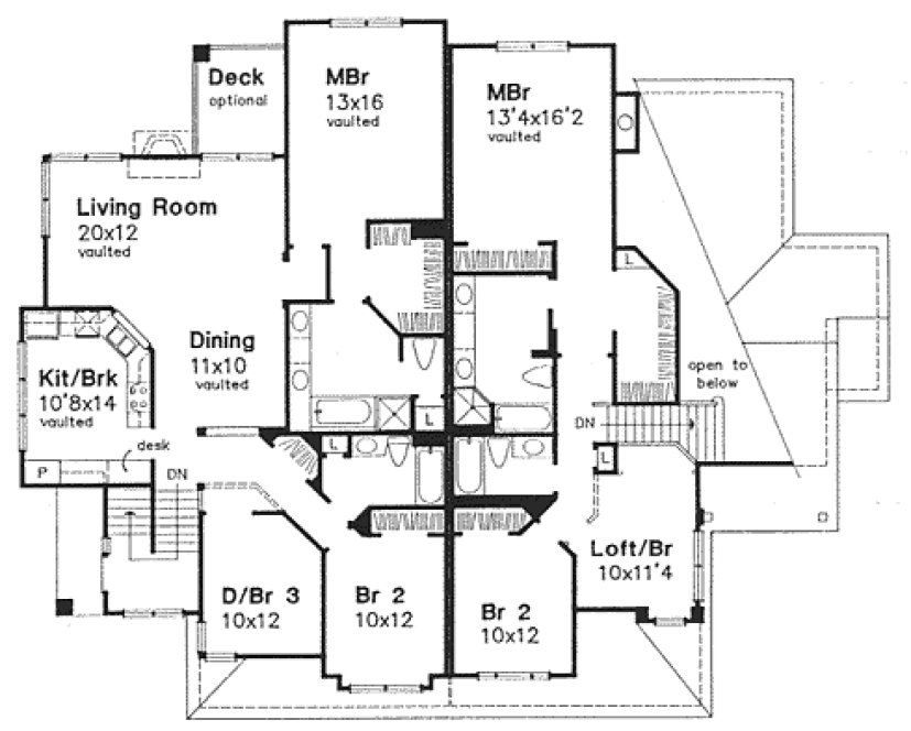 Second Floor Plan for House Plan #297039