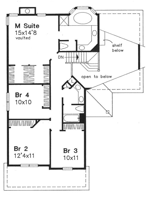 Second Floor Plan for House Plan #298039