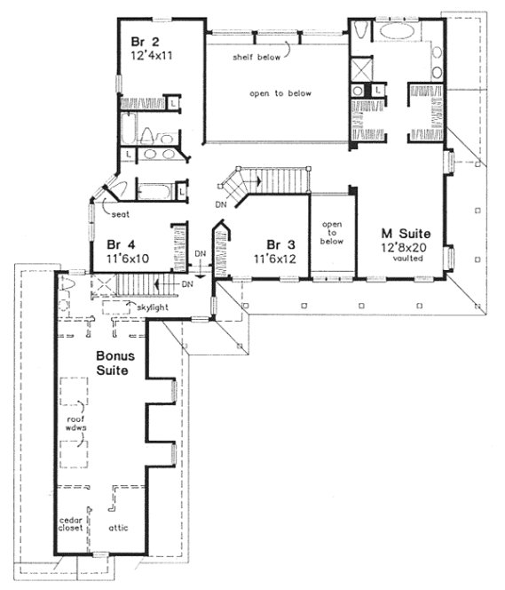 Second Floor Plan for House Plan #290139