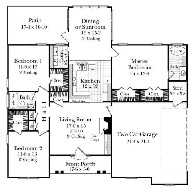 Main Floor Plan for House Plan #215051