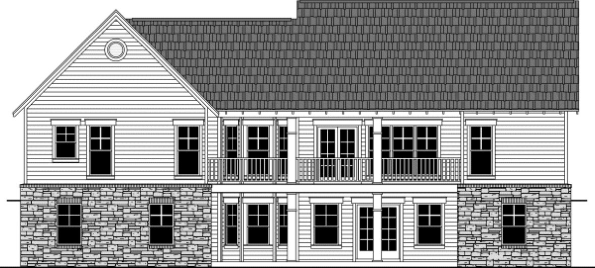 Rear Elevation for House Plan #212281