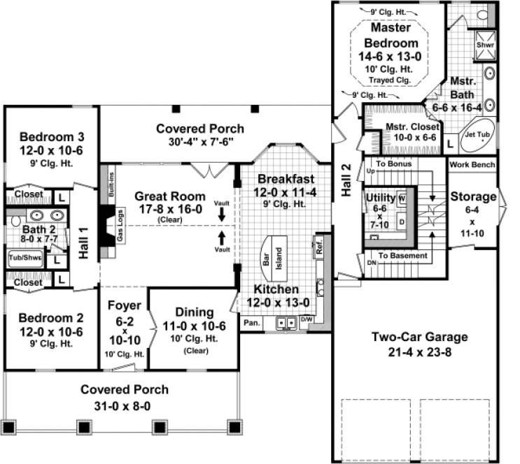 Main Floor Plan for House Plan #212281