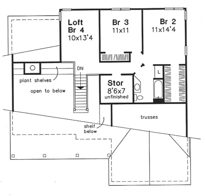 Second Floor Plan for House Plan #297139