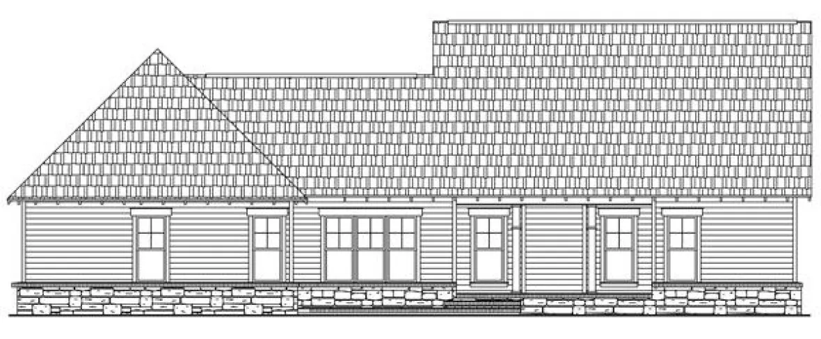 Rear Elevation for House Plan #218012