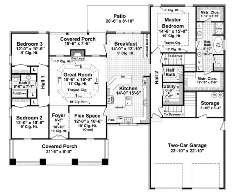 Main Floor Plan for House Plan #218012